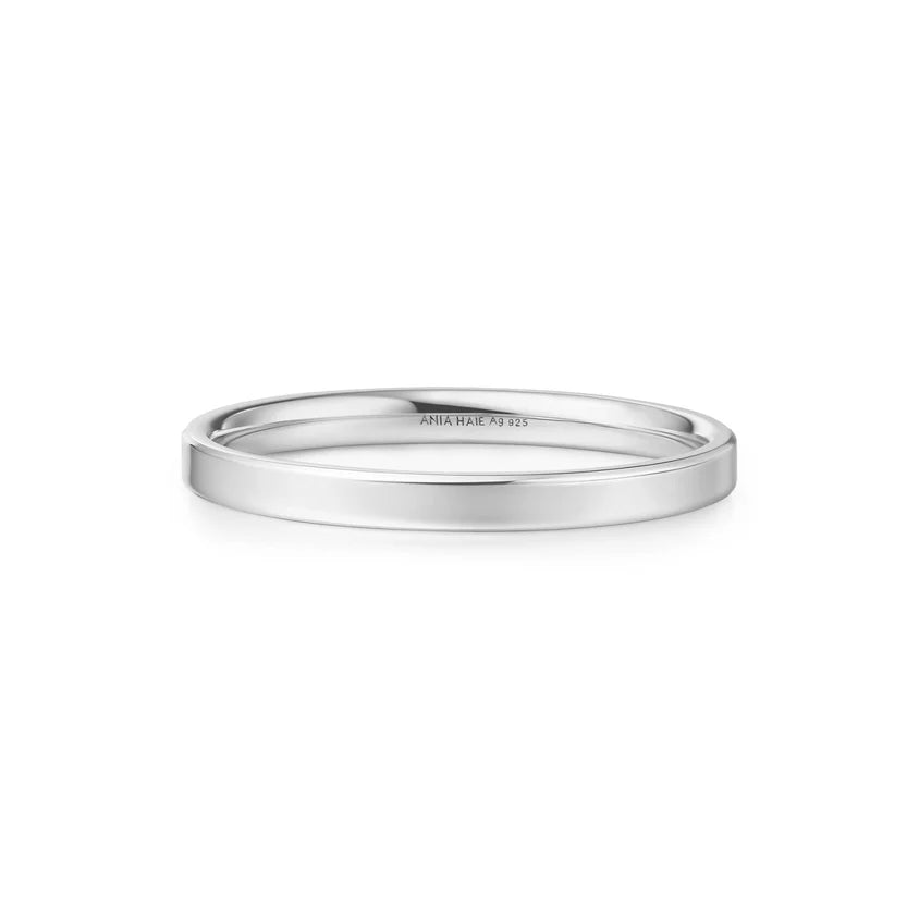 Silver ring on a white background